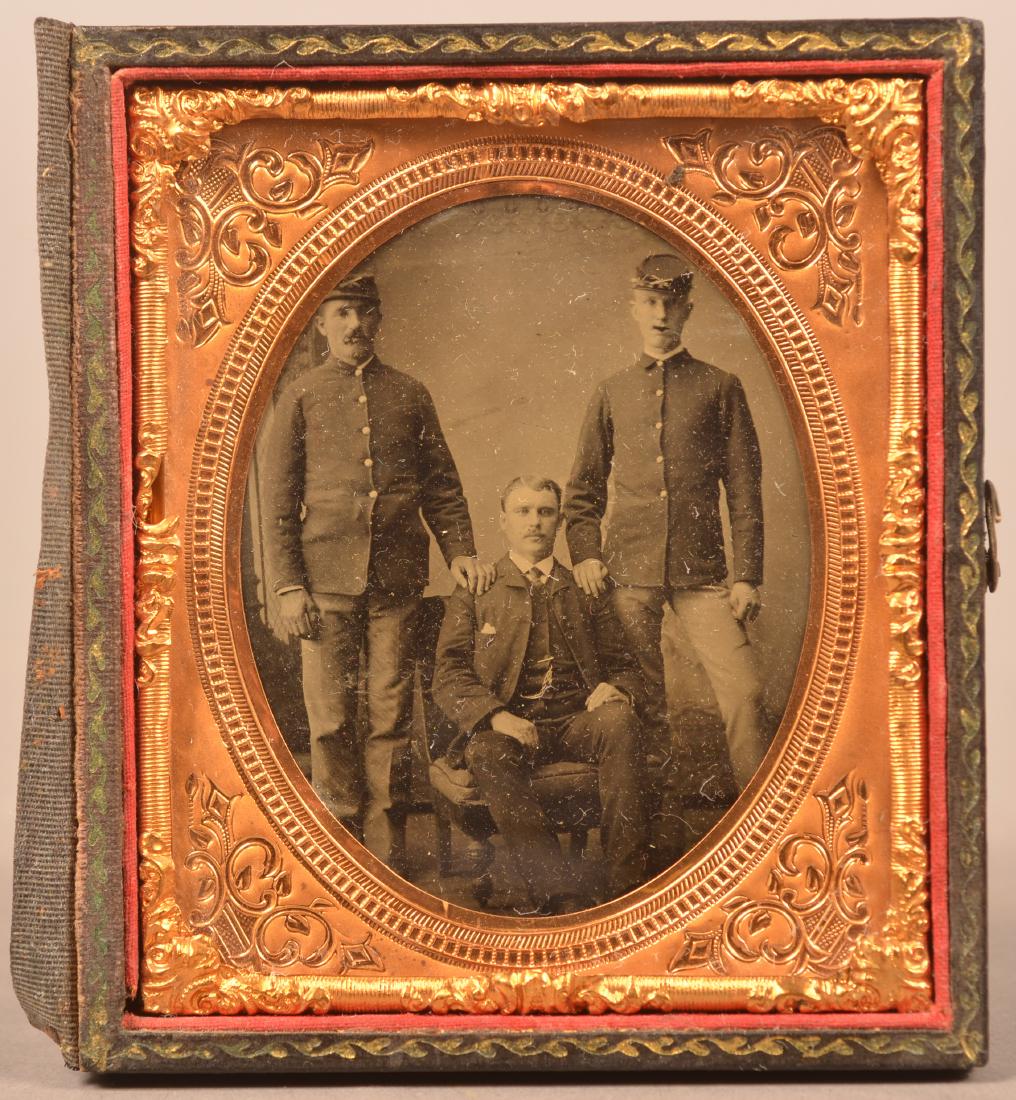 1/6 Plate Tintype of Two Civil War Soldiers and a (1 of 3)