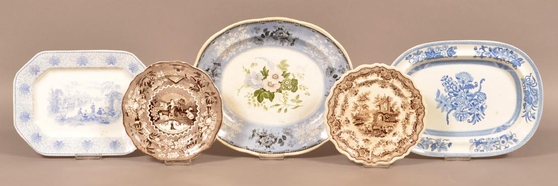 Five Pieces of Staffordshire and Ironstone China. (1 of 3)