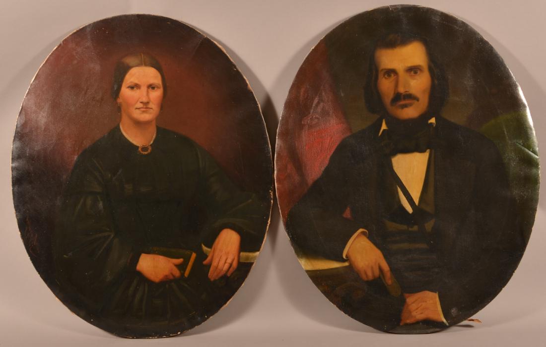 Pair of American 19th Century Oil on Canvas Portrait (1 of 8)