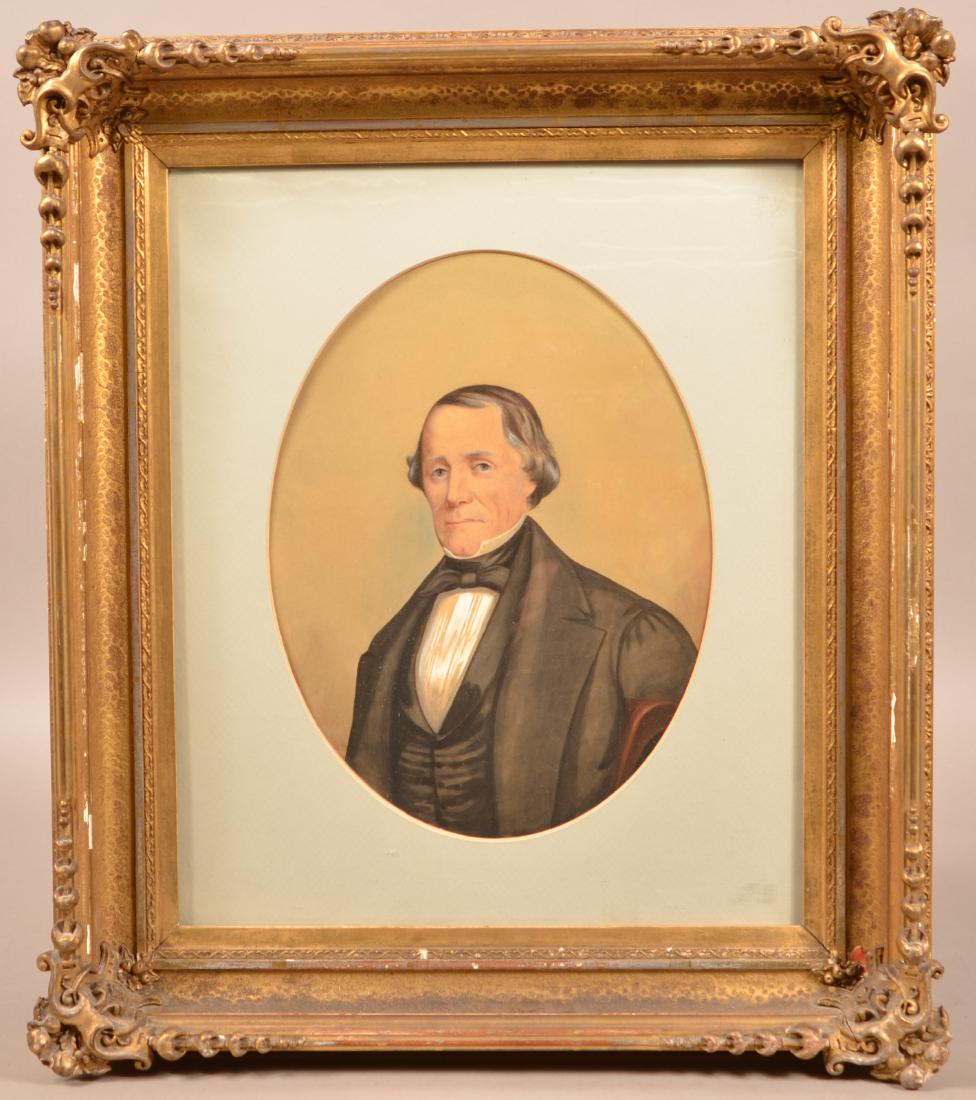 19th Century Watercolor Portrait of a Gentleman. (1 of 4)