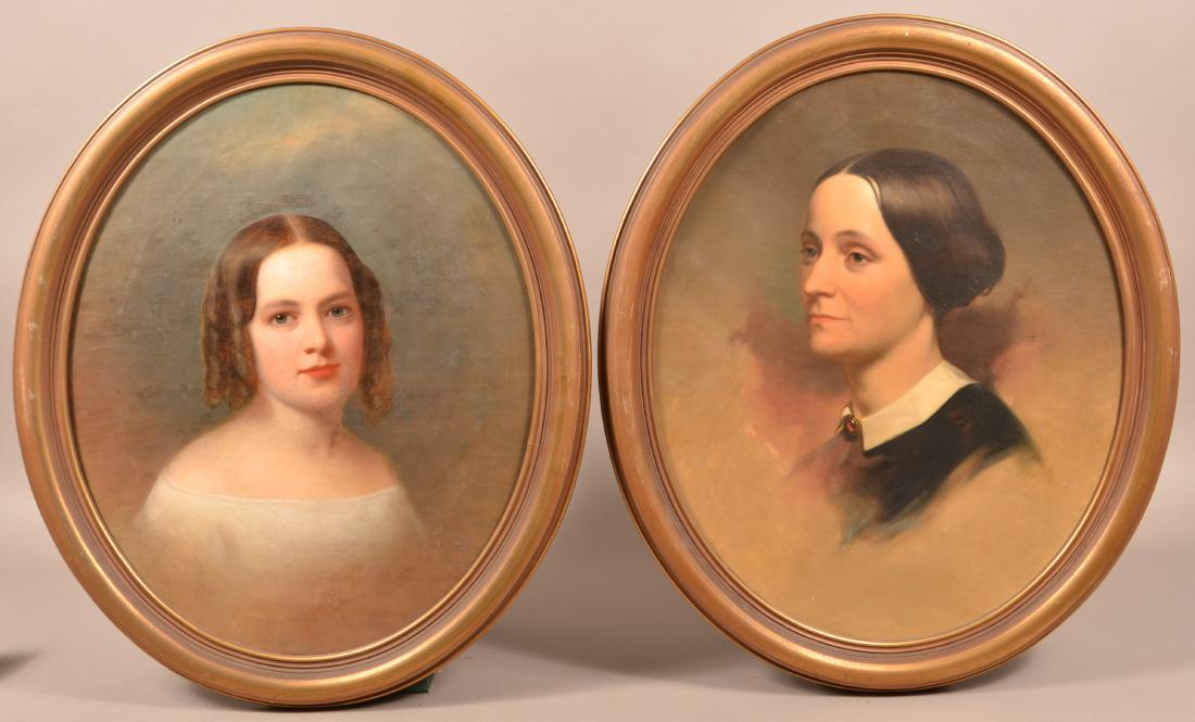Two American 19th Century Oil on Canvas Portraits of (1 of 4)