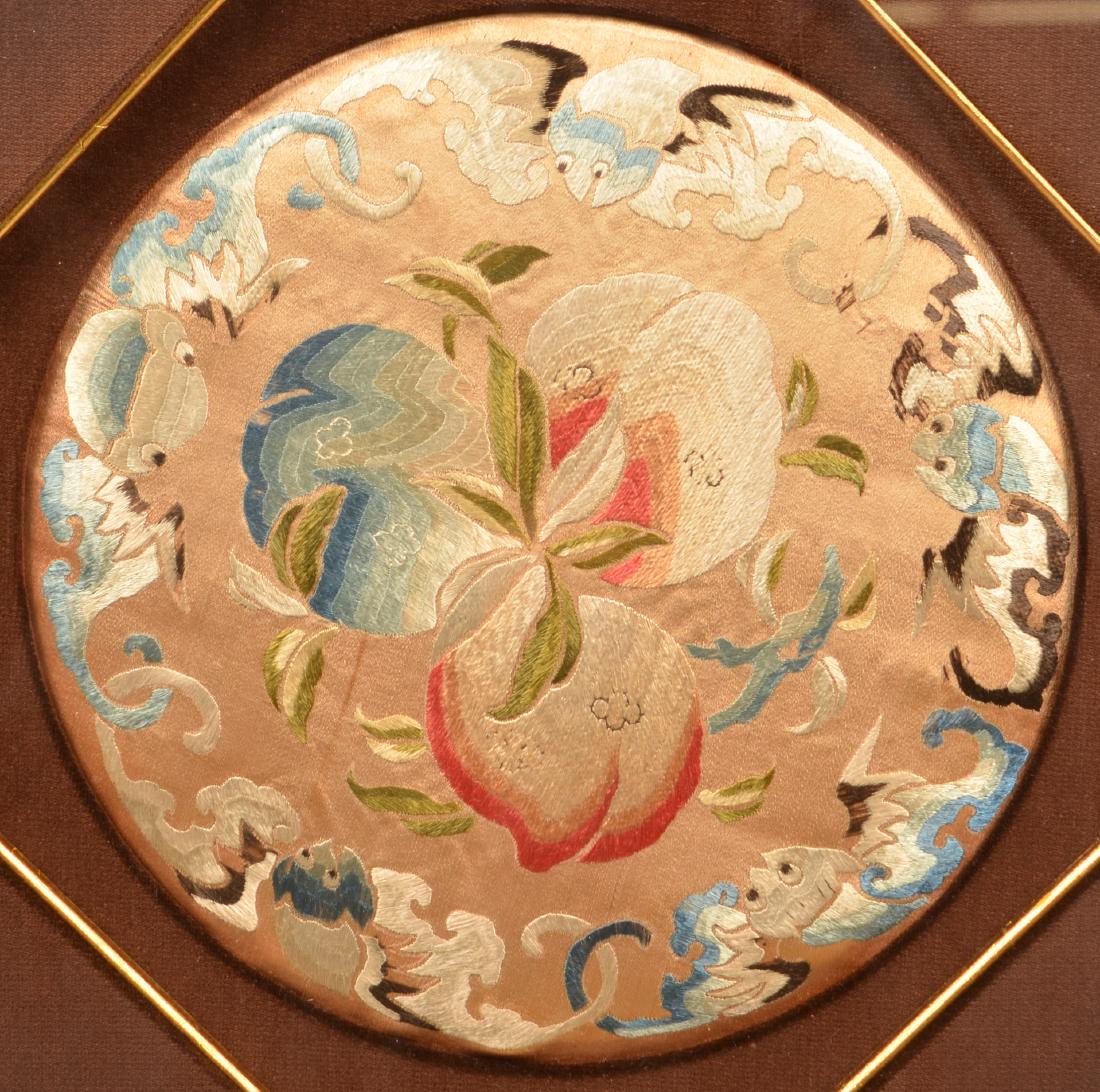 Chinese 19th Century Imperial Bat Silk Embroidery. (1 of 3)