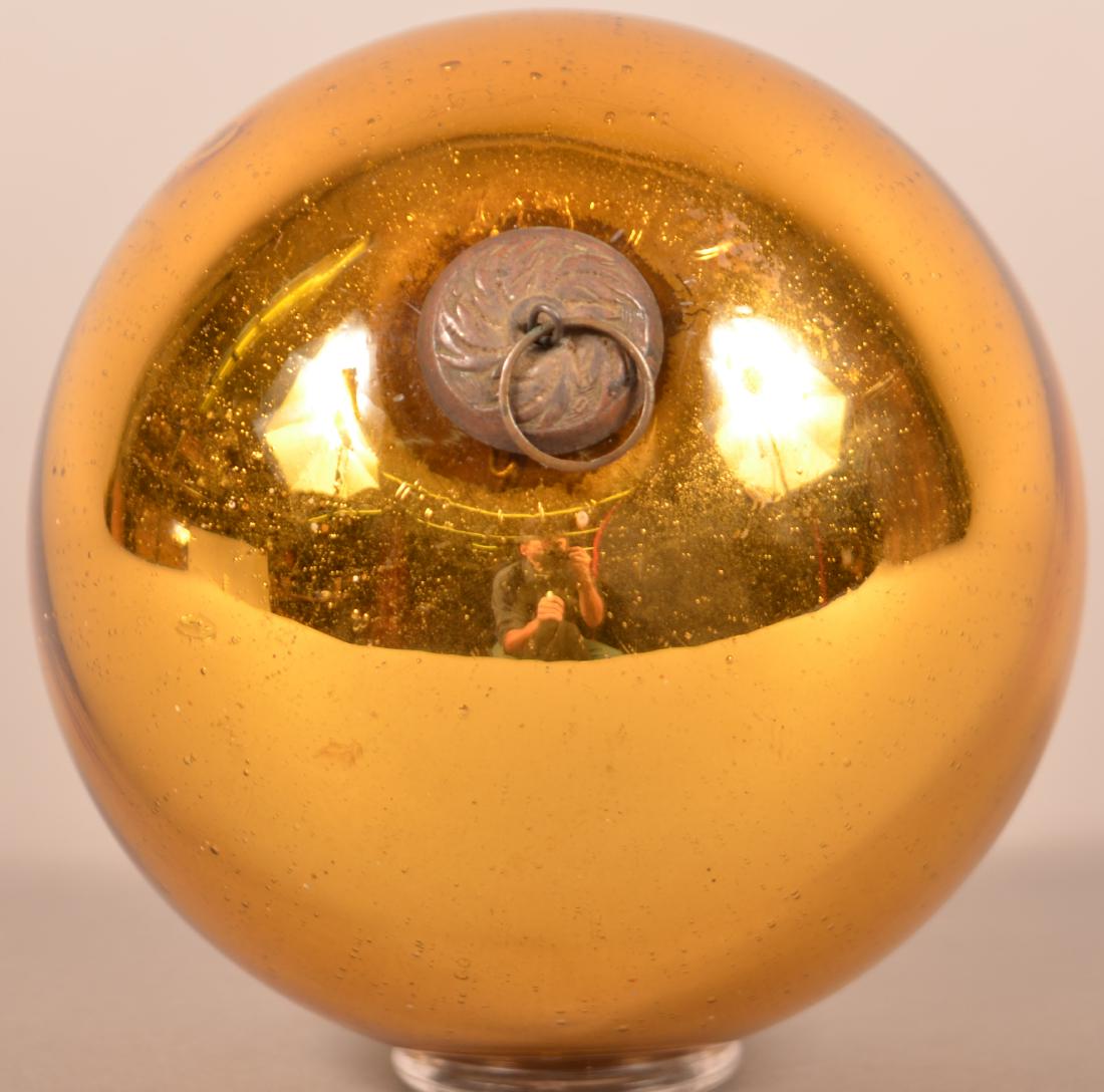 Antique German Amber Glass Ball Form Kugel. 5 leaf (1 of 2)