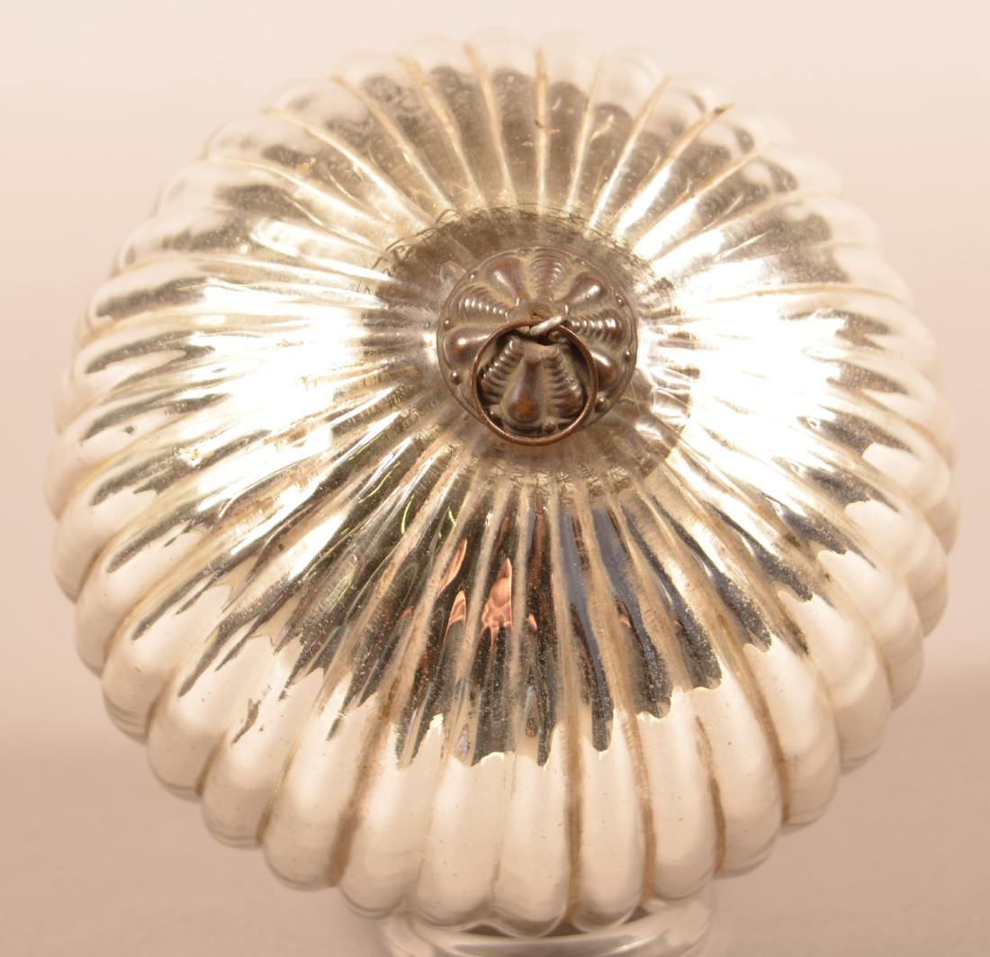 Antique German Silver Glass Ribbed Ball Form Kugel. 10 (1 of 2)