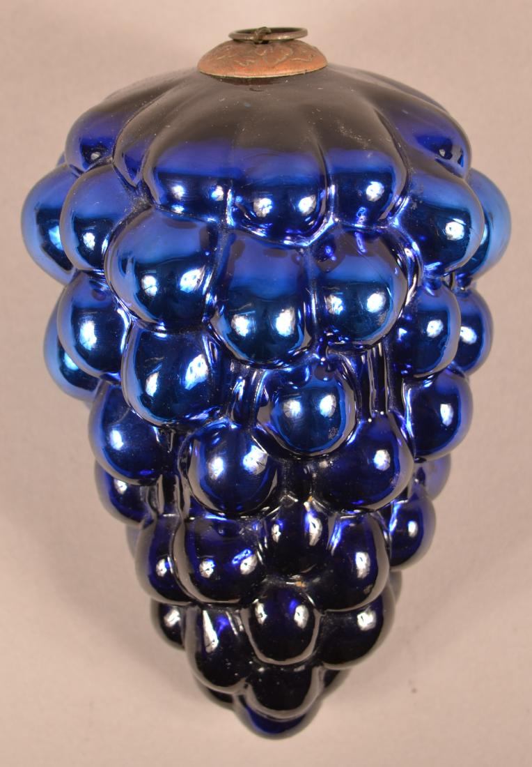 Antique German Cobalt Glass Oval A Form Cluster of (1 of 3)