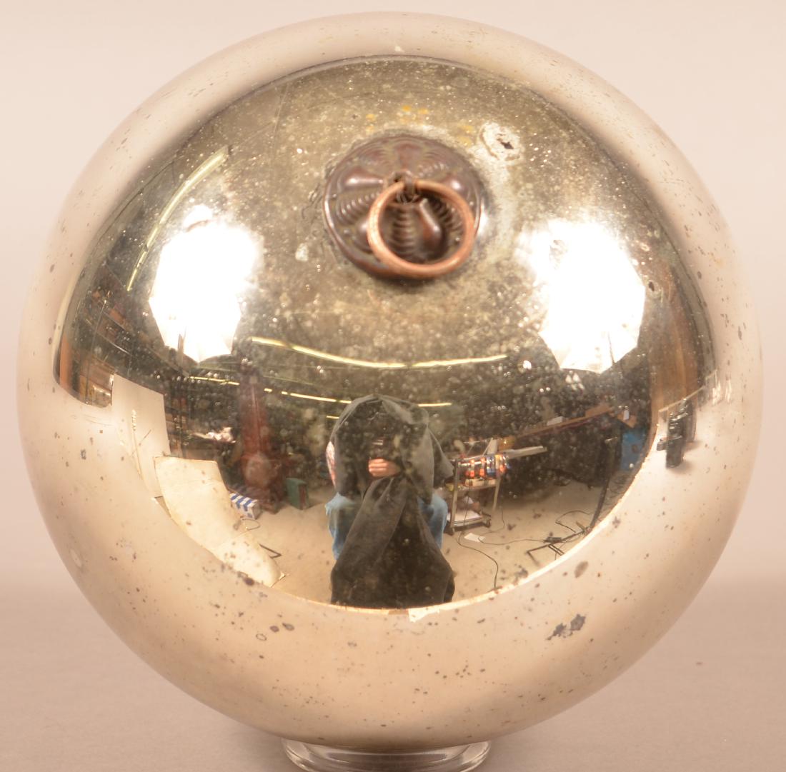 Antique German Silver Glass Ball Form Kugel. 10 lobed (1 of 3)