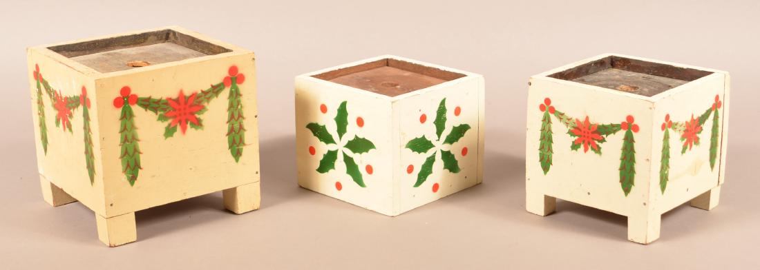 Three Vintage German Painted Wood Feather Tree Stands. (1 of 3)