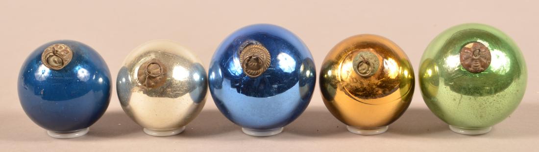 Five Antique German Glass Ball Kugels. Various colors (1 of 2)