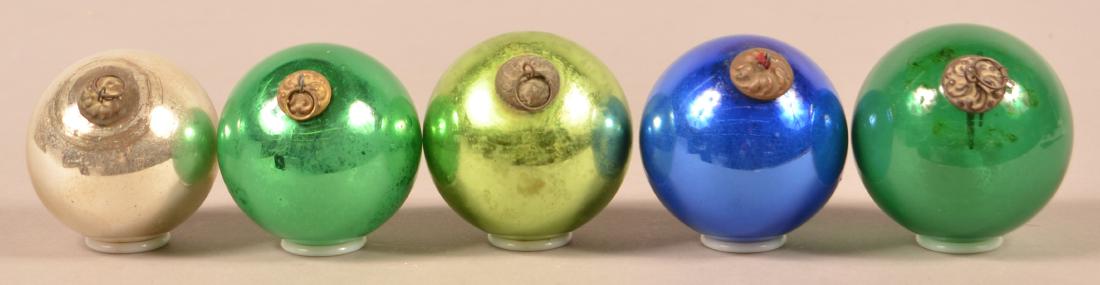 Five Antique German Glass Ball Kugels. Various colors (1 of 2)