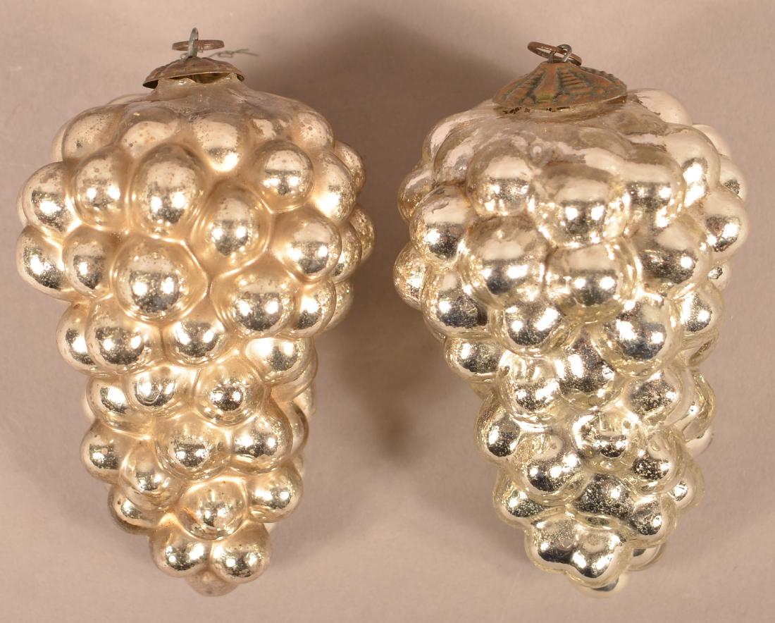 Two Antique German Silver Glass Cluster of Grapes (1 of 3)