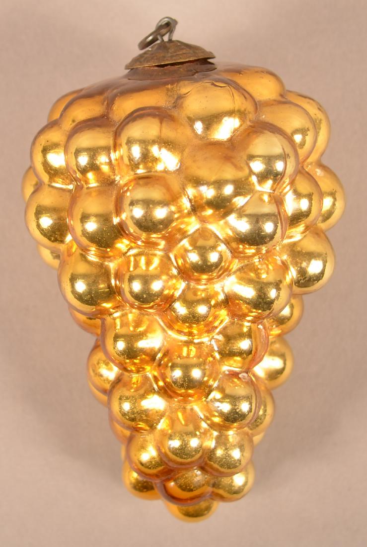 Antique German Gold Glass Cluster of Grapes Kugel. (1 of 3)