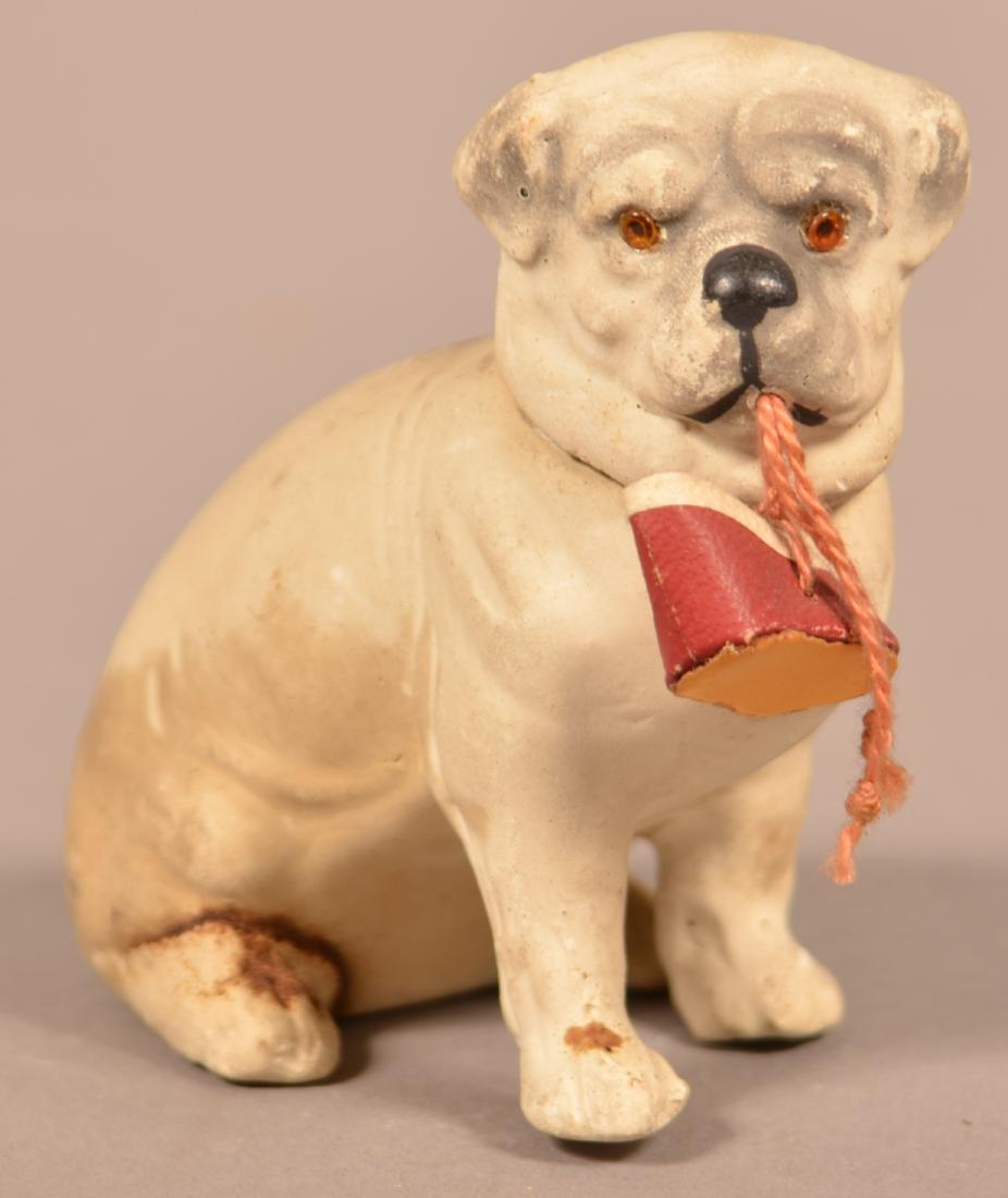Vintage German Composition Pug Dog Candy Container. (1 of 6)