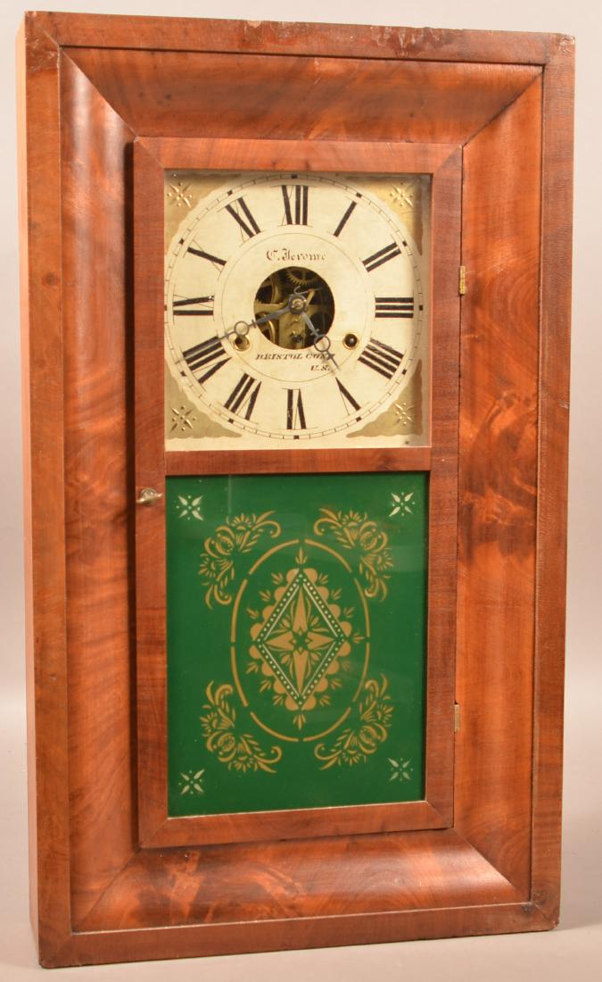 Jerome Exacta Model Mahogany Ogee Case Clock. Reverse (1 of 4)