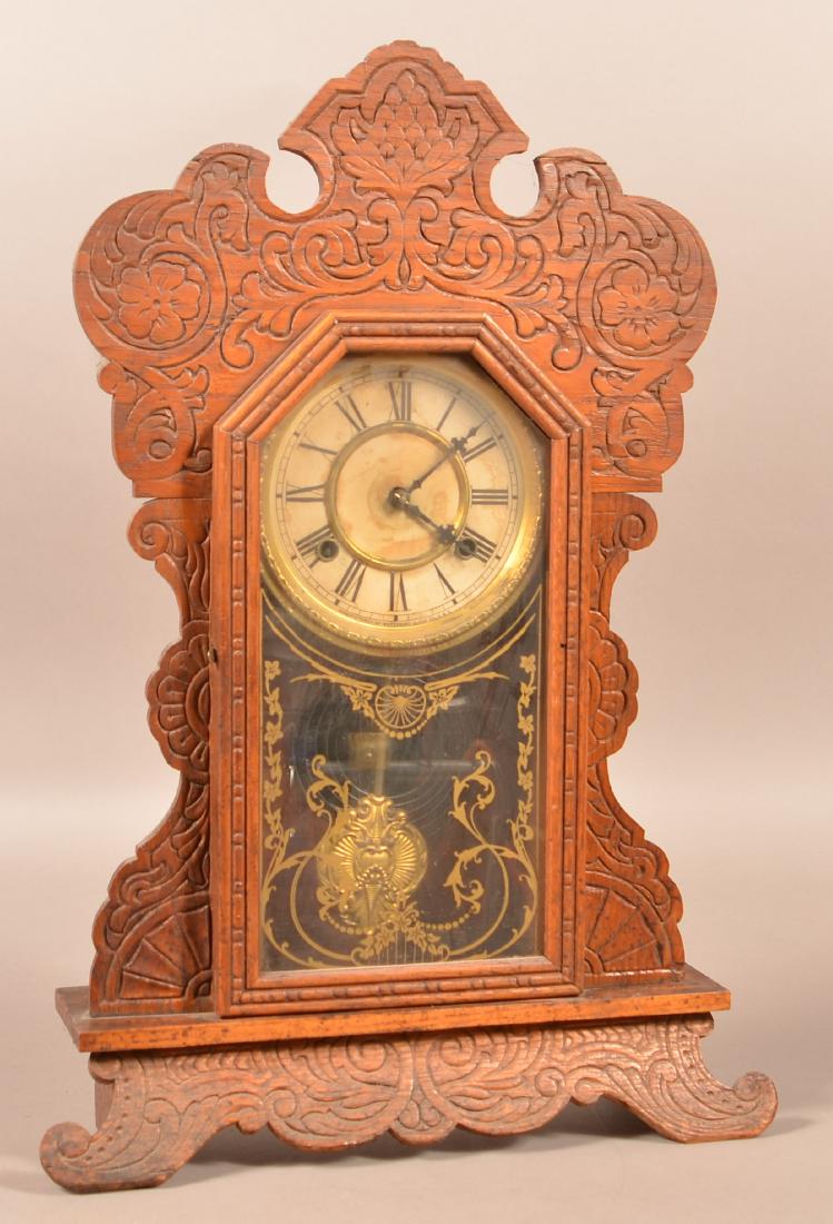 Waterbury "Forum" Pressed Oak Case Kitchen Clock. 8-day (1 of 3)