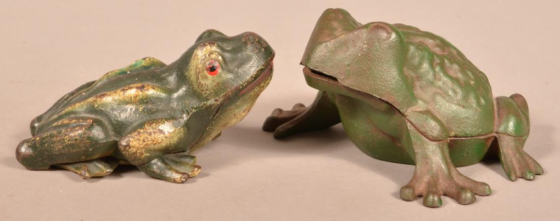Cast Iron Frog Doorstop and Still Bank. Largest (1 of 4)