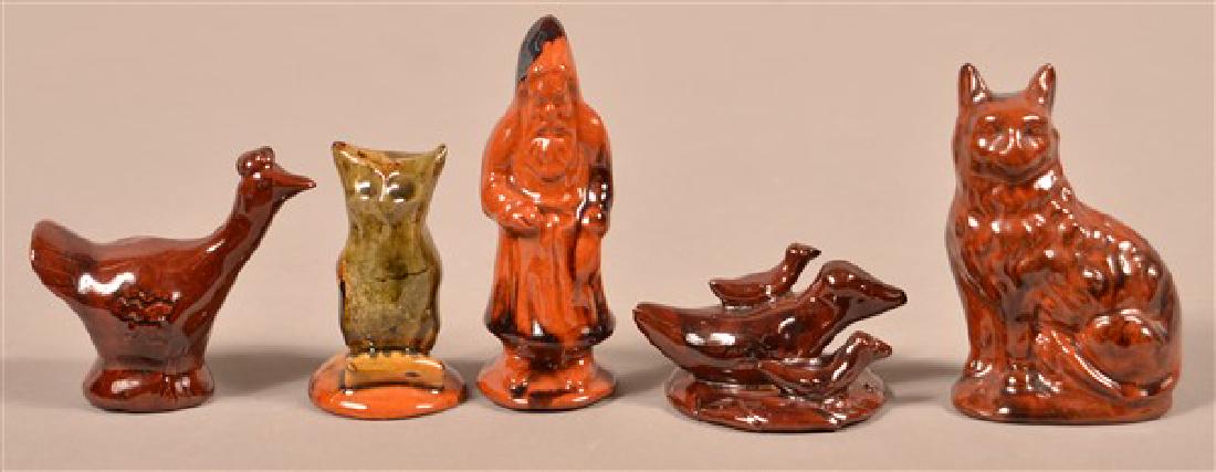 Five Breininger Pottery Figural Redware Pieces. Dates (1 of 1)