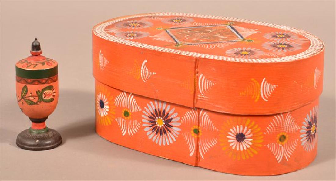 Two Pieces of Contemporary Painted Wood Folk Art. (1 of 2)