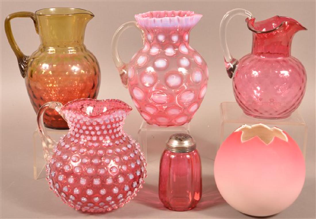 Six Pieces of Cranberry/Amberina Glass. Tallest (1 of 1)