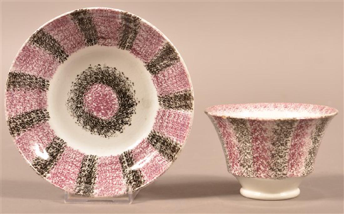 Purple and Black Rainbow Spatter Cup and Saucer. Saucer (1 of 4)