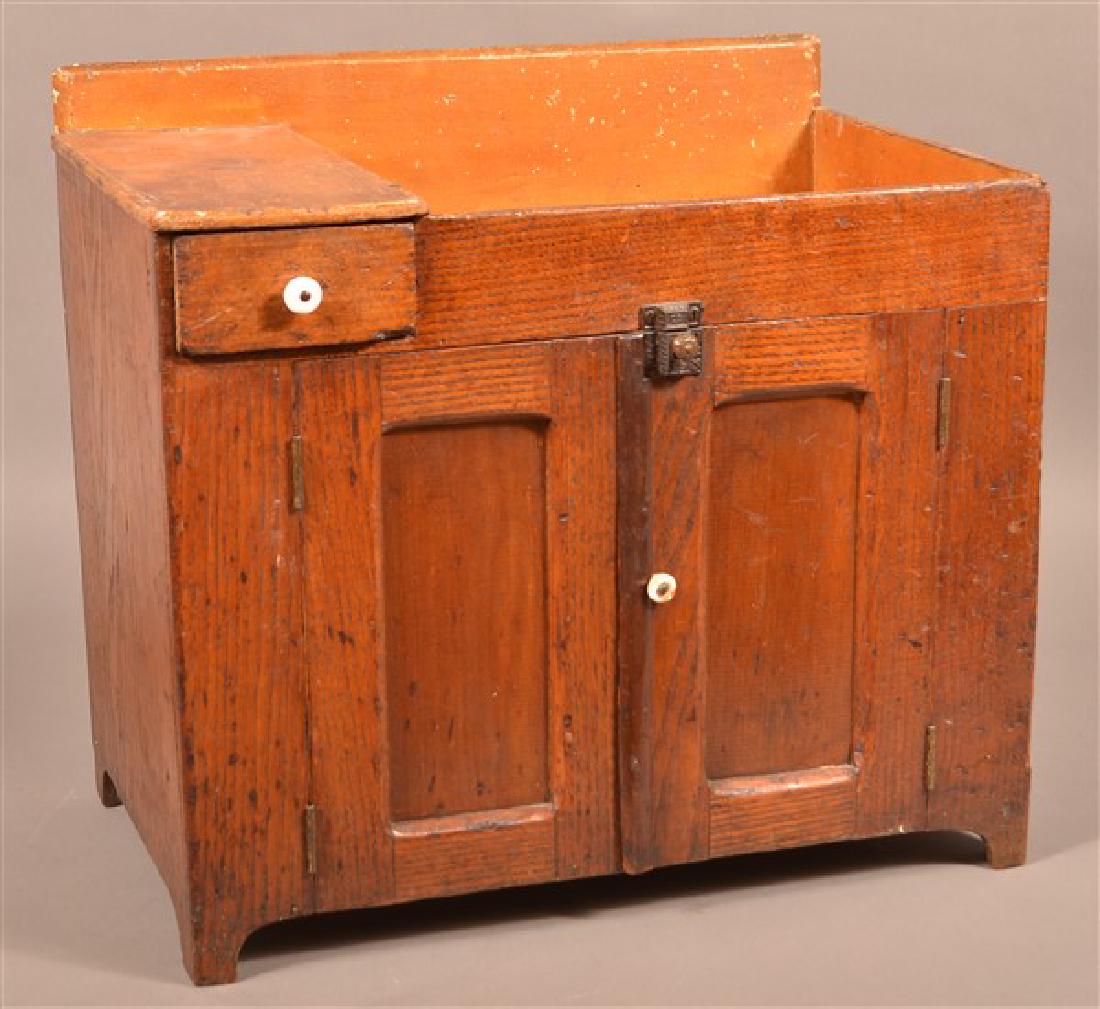 Antique Pennsylvania Oak Miniature Drysink. 18-1/2"h. x (1 of 2)