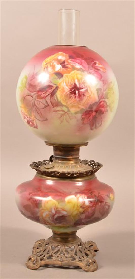 American Gone with the Wind Fluid Lamp. Rose decoration (1 of 3)
