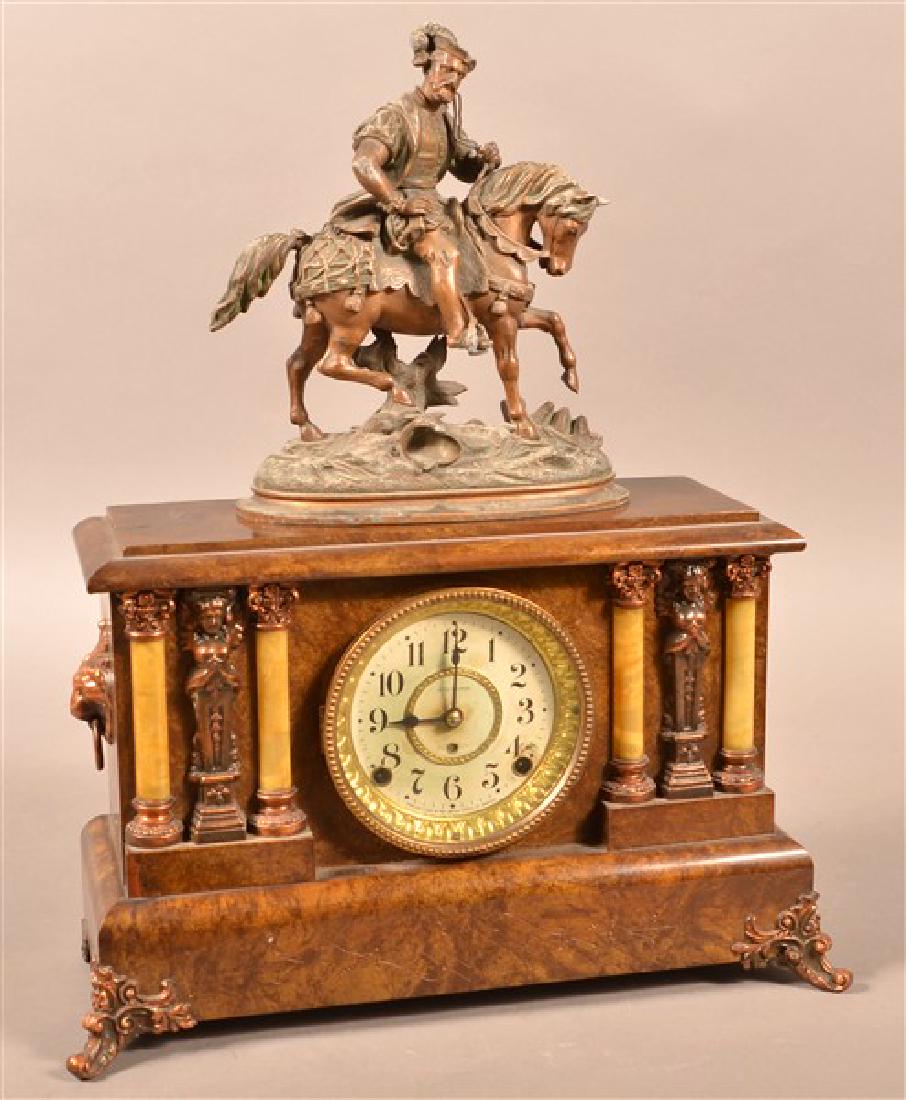 Seth Thomas Faux Marble Case Mantel Clock. 8 day (1 of 3)