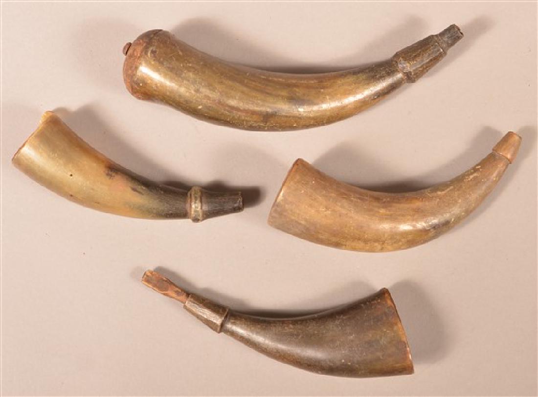 Four Antique Pennsylvania Powder Horns. Largest (1 of 3)