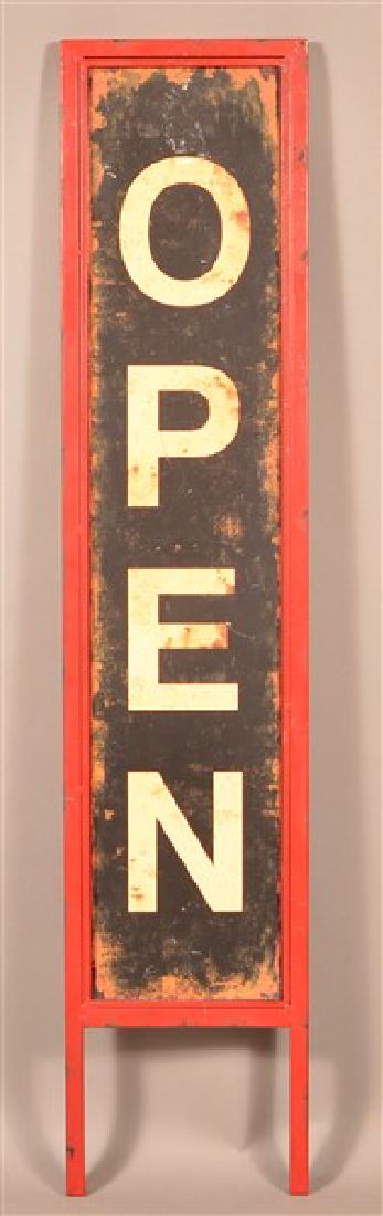 Vintage Metal frame Open/Closed Vertical Sign. 40"h. (1 of 3)