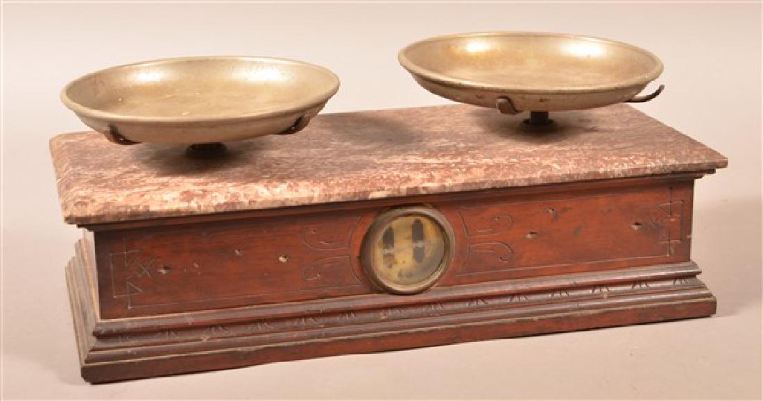 Eastlake Victorian Marble Top Balance Scale. 7-1/2"h. x (1 of 2)