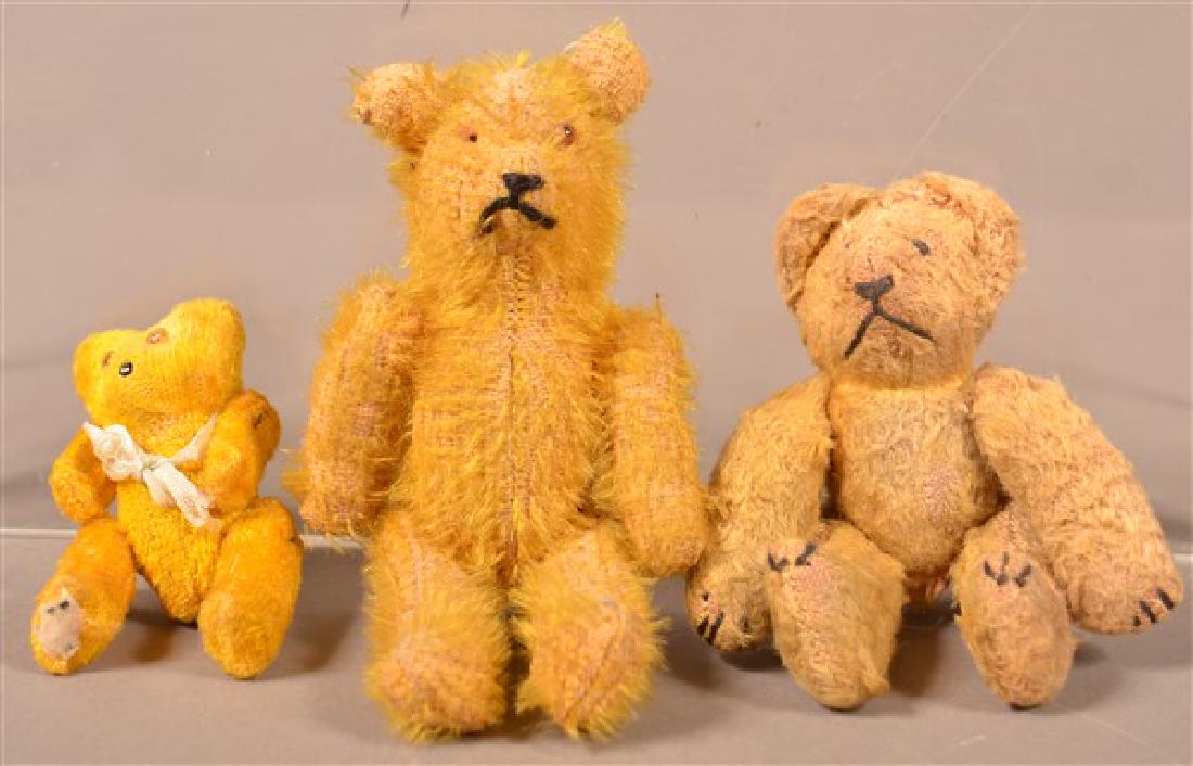 Three Small Antique Mohair Jointed Body Teddy Bears. (1 of 1)