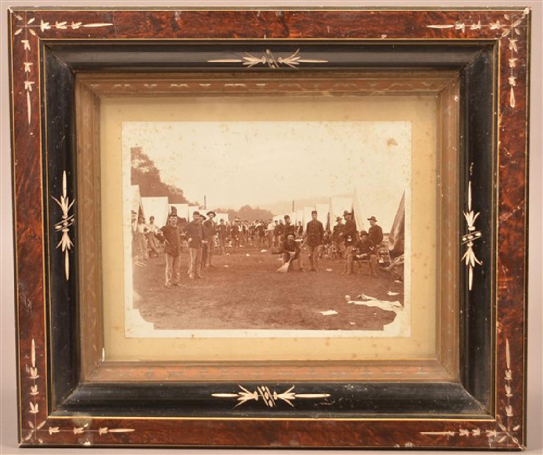 19th Century Photo of a Civil War Encampment. In a (1 of 4)