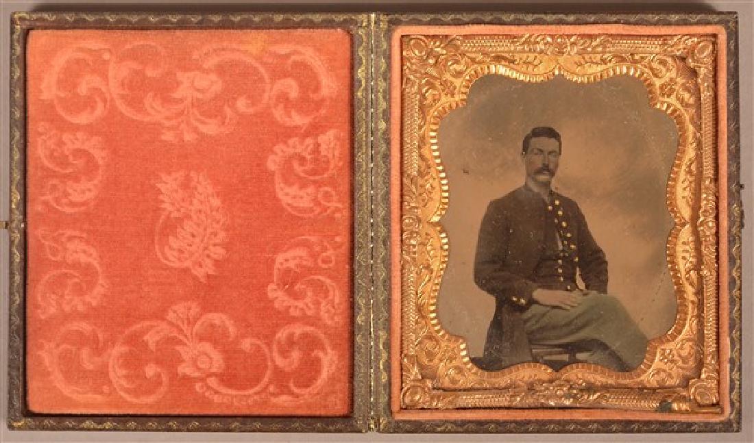 1/6 Plate Tintype of a Civil War Soldier. Seated pose (1 of 4)