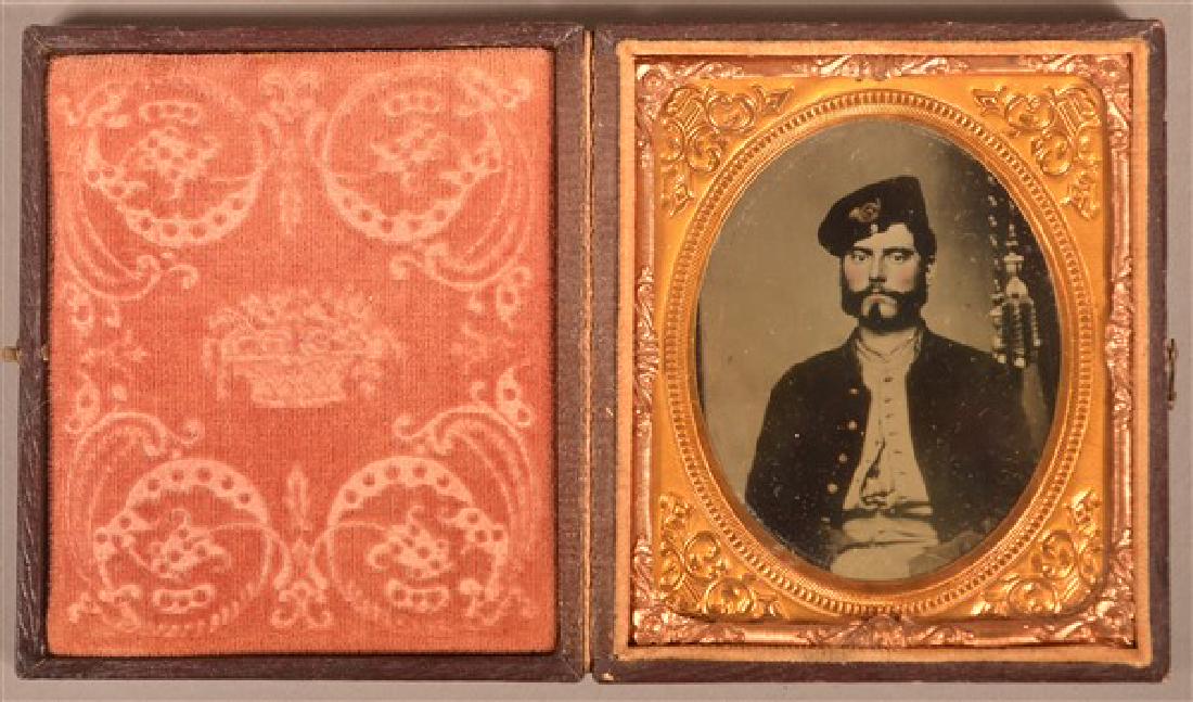 1/6 Plate Tintype of a Civil War Soldier. Seated pose (1 of 4)