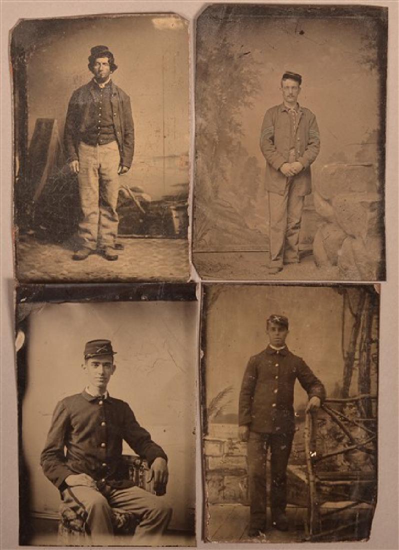 Four 1/6 Plate Tintypes of a Civil War Soldiers. Three (1 of 5)
