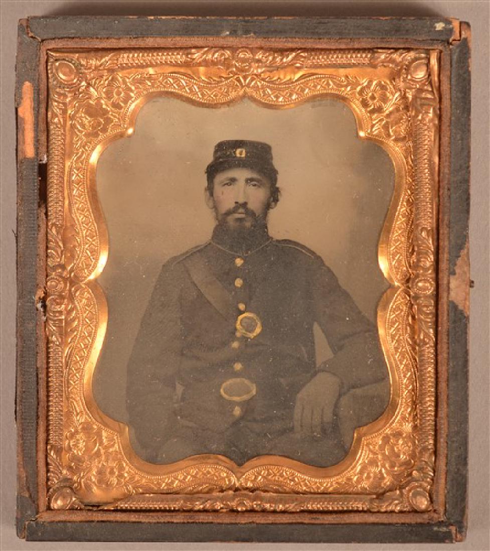 1/6 Plate Tintype of a Civil War Soldier. Seated pose (1 of 3)