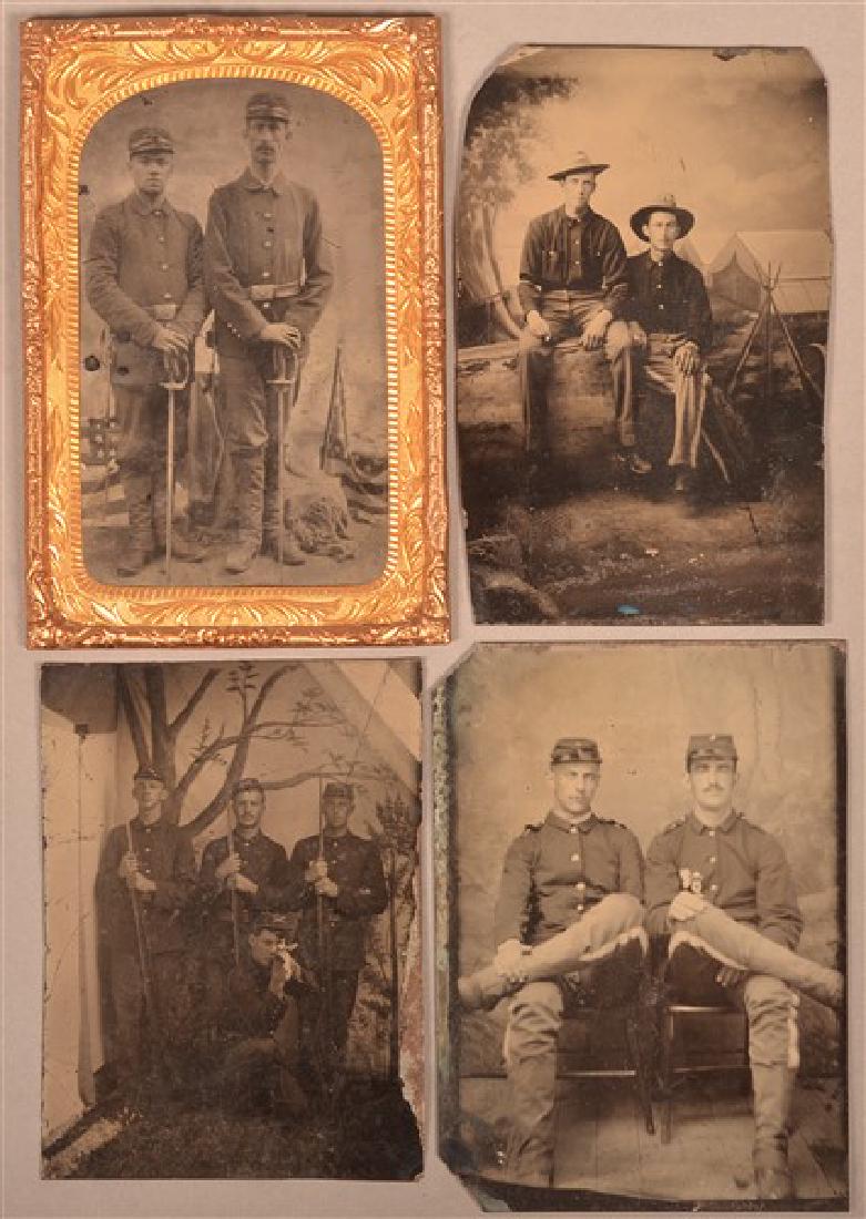 Four 1/6 Plate Tintypes of a 19th Century Soldiers. (1 of 6)