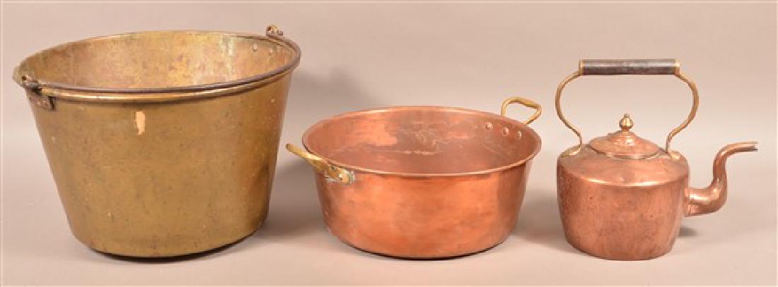 Three Pieces of Antique Metalware. "The American Brass (1 of 2)