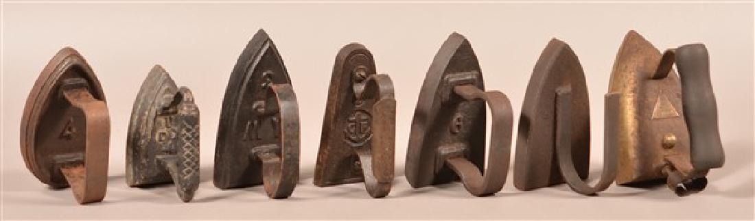 Seven Various Antique/Vintage Irons. Tallest measures (1 of 1)