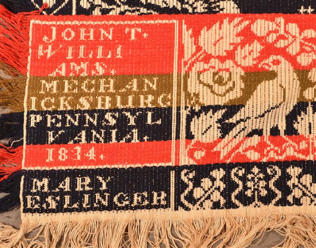 1834 Cumberland County, PA Two Part Jacquard Coverlet. (1 of 2)