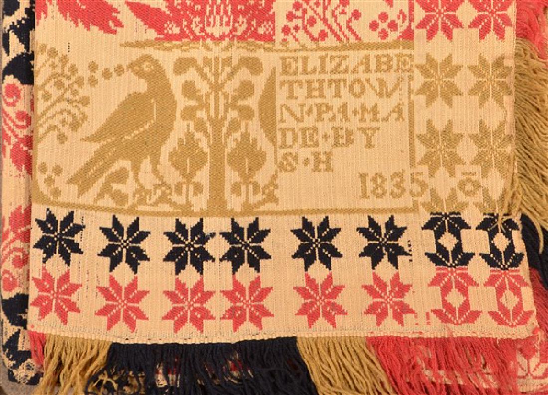 1835 Lancaster County, PA Two Part Jacquard Coverlet. (1 of 3)
