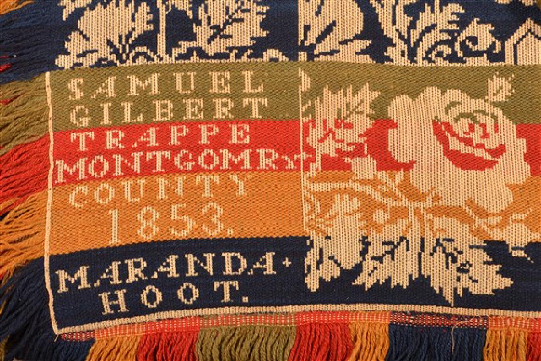 1853 Montgomry County, PA Two Part Jacquard Coverlet. (1 of 4)
