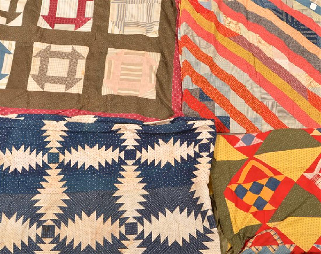 Four Various Antique Patchwork Quilt Tops. Largest (1 of 5)