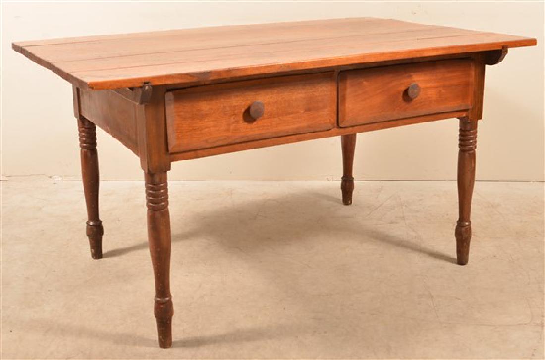 Southeastern Pennsylvania Sheraton Walnut Farm Table. (1 of 5)