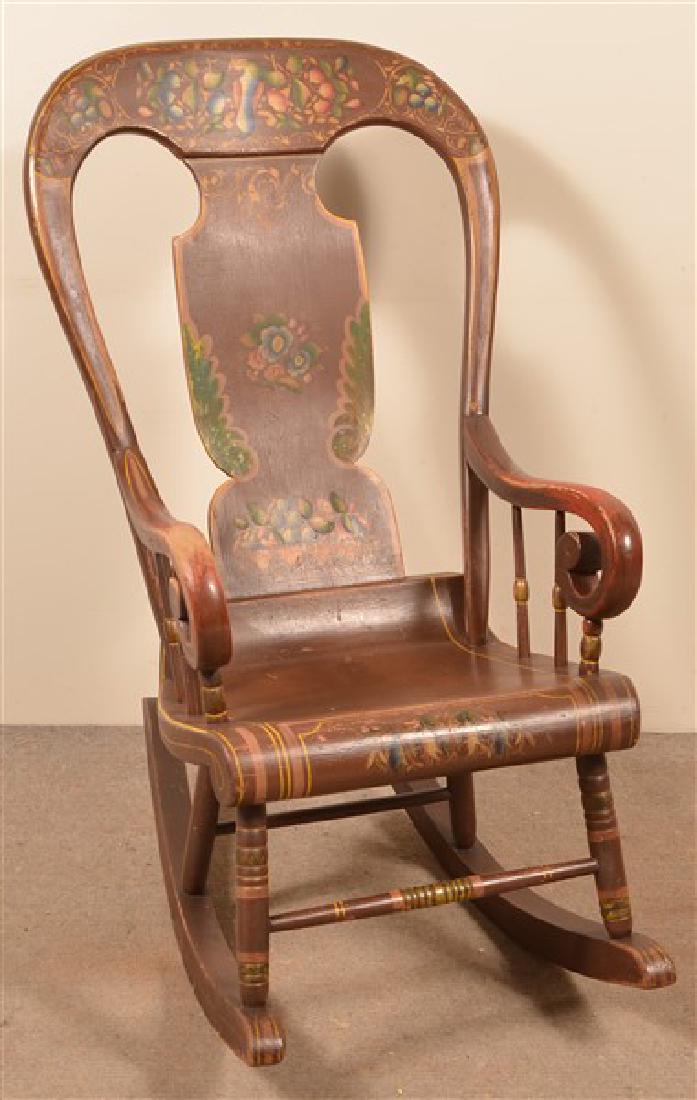 Pennsylvania 19th Century Balloon Back Rocking Chair