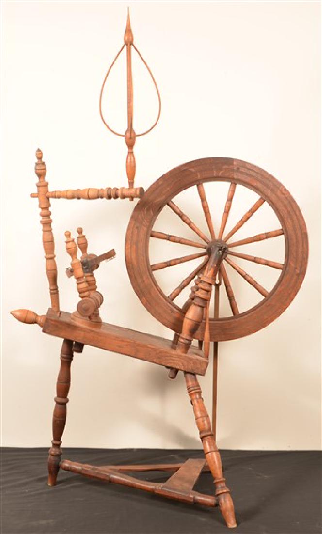 Pennsylvania 19th Century Mixed Wood Spinning Wheel. (1 of 2)