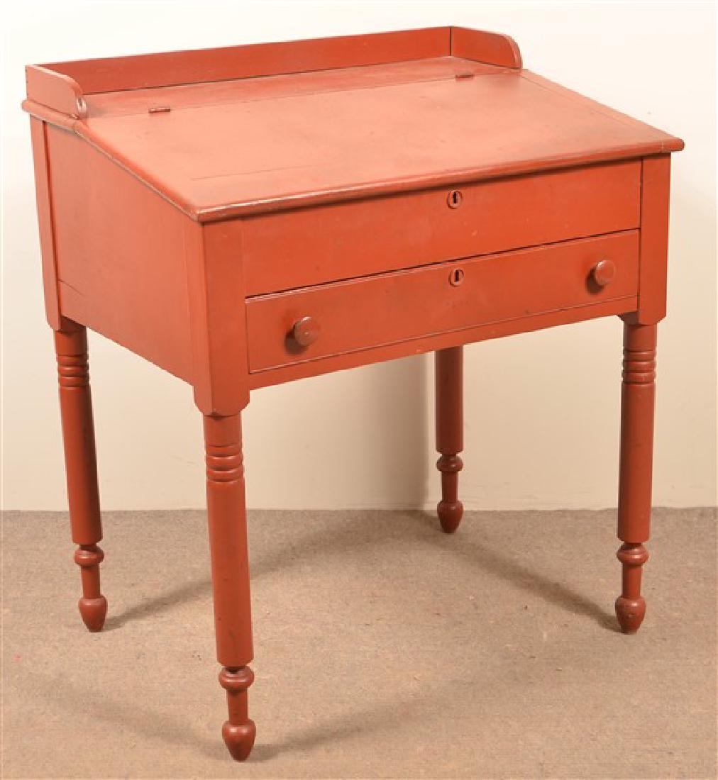 Pennsylvania Sheraton Softwood Schoolmaster's Desk. (1 of 3)