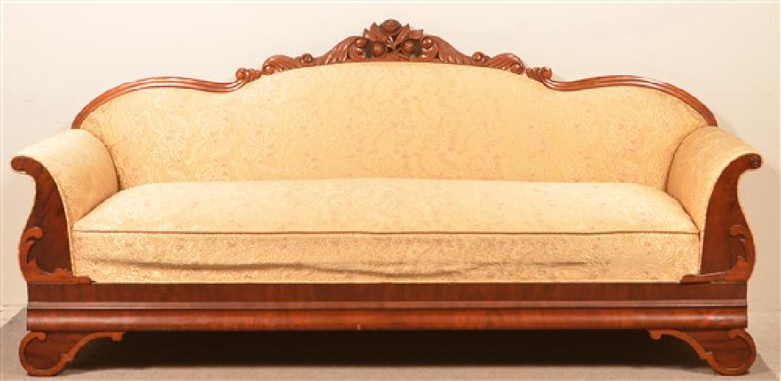 Federal Mahogany Veneer Carved Frame Sofa. 38-1/2"h. x (1 of 3)