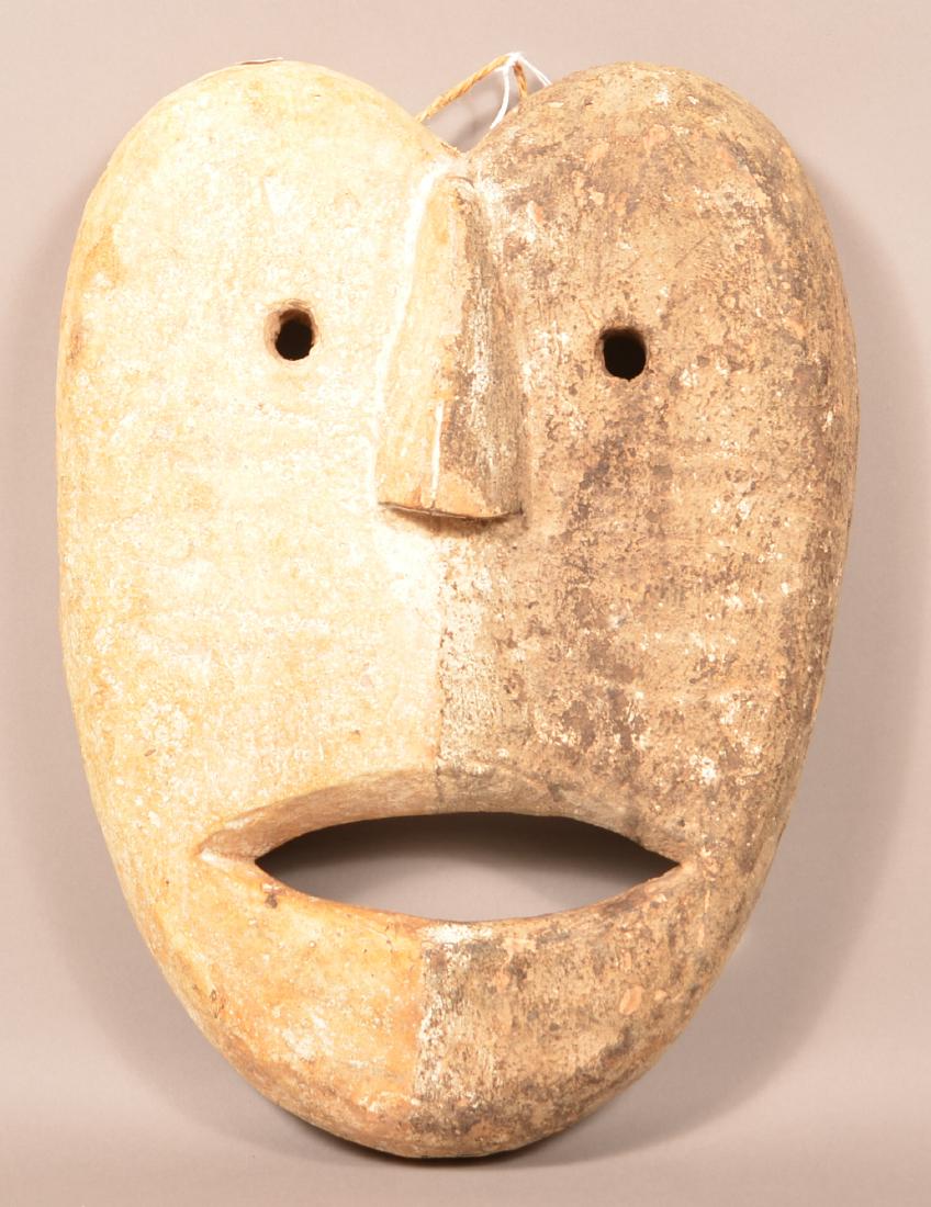 Large Wood Face Mask: Large Wood Face Mask, possibly Inuit 15" x 11"