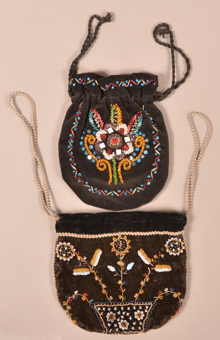 2 Antique Beaded Bags of Black Velveteen (1 of 2)