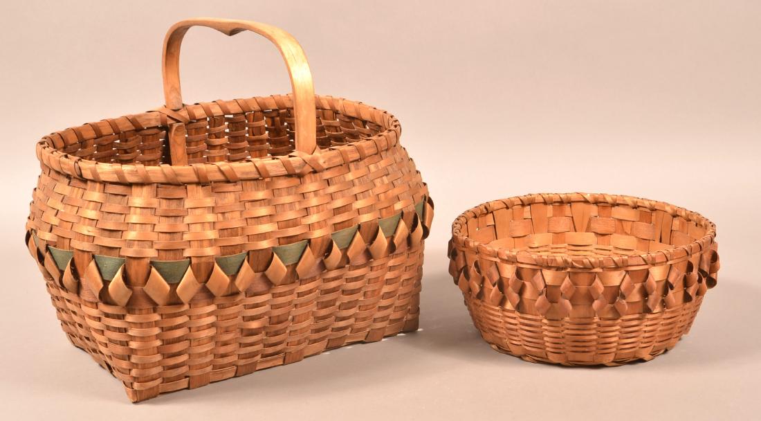 Antique Great Lakes Indian Ash Splint Basket (1 of 2)